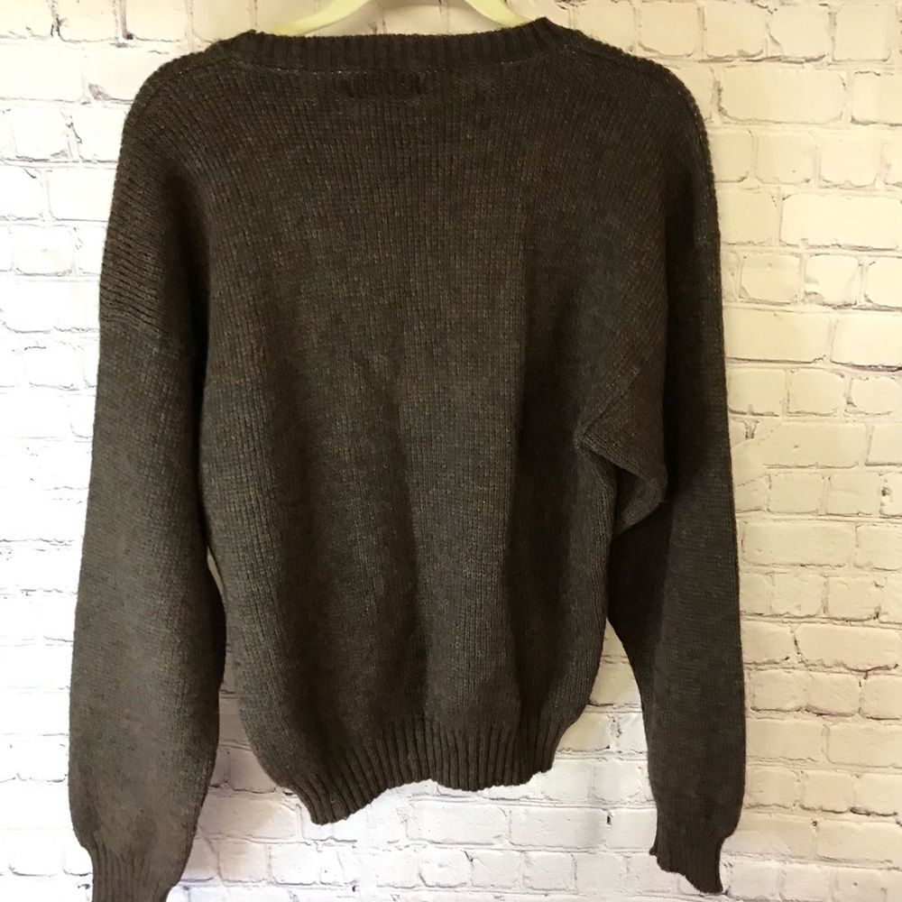 VINTAGE Daniel Hechter Paris Men’s Brown Marled Crew Neck Long Sleeve Sweater L - Picture 2 of 7